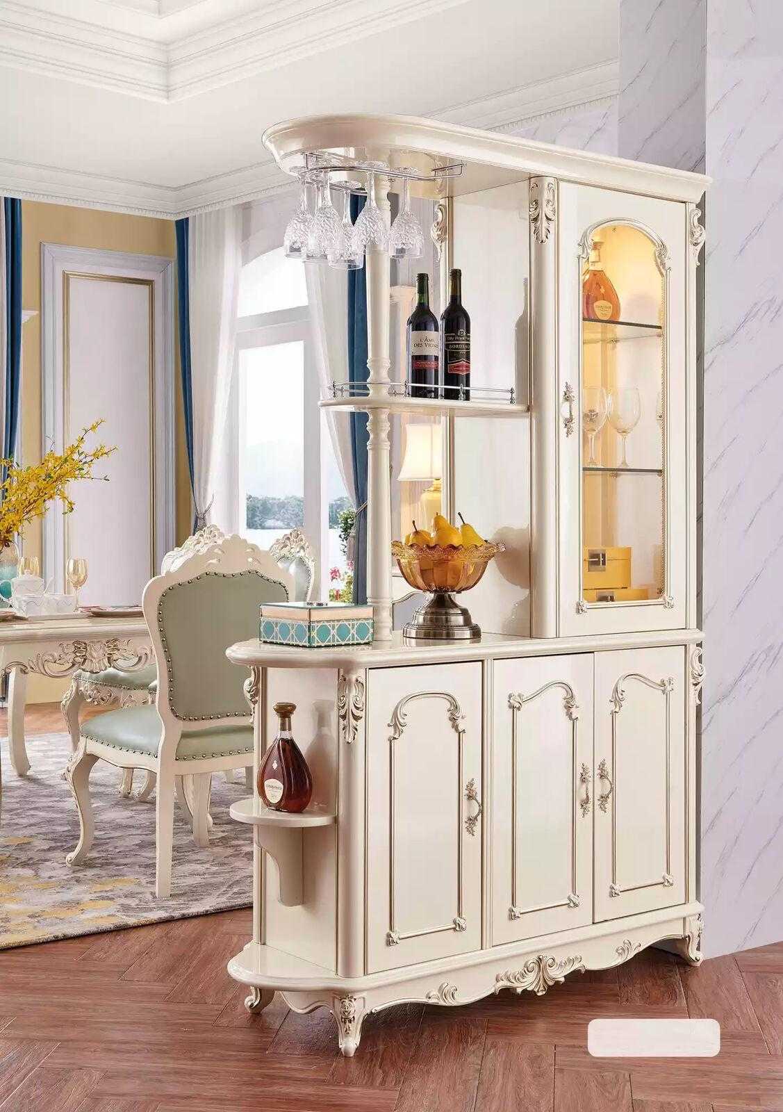 Bar cabinet for the dining room classic pearl white furniture new luxury