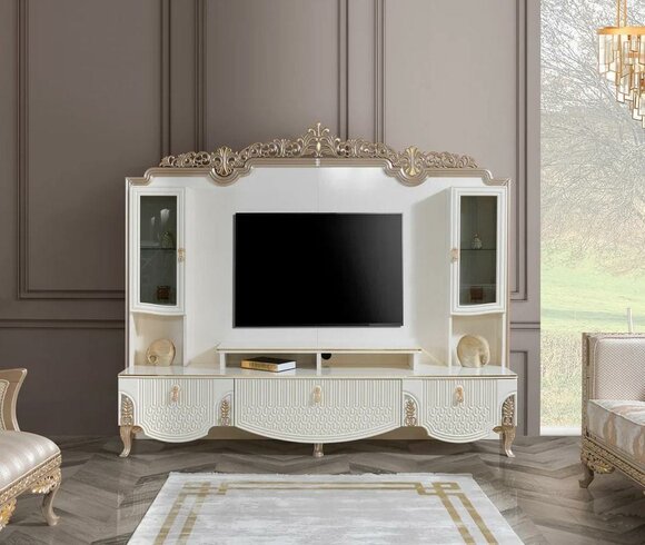 Wall unit TV cabinet living room set home furniture modern living room