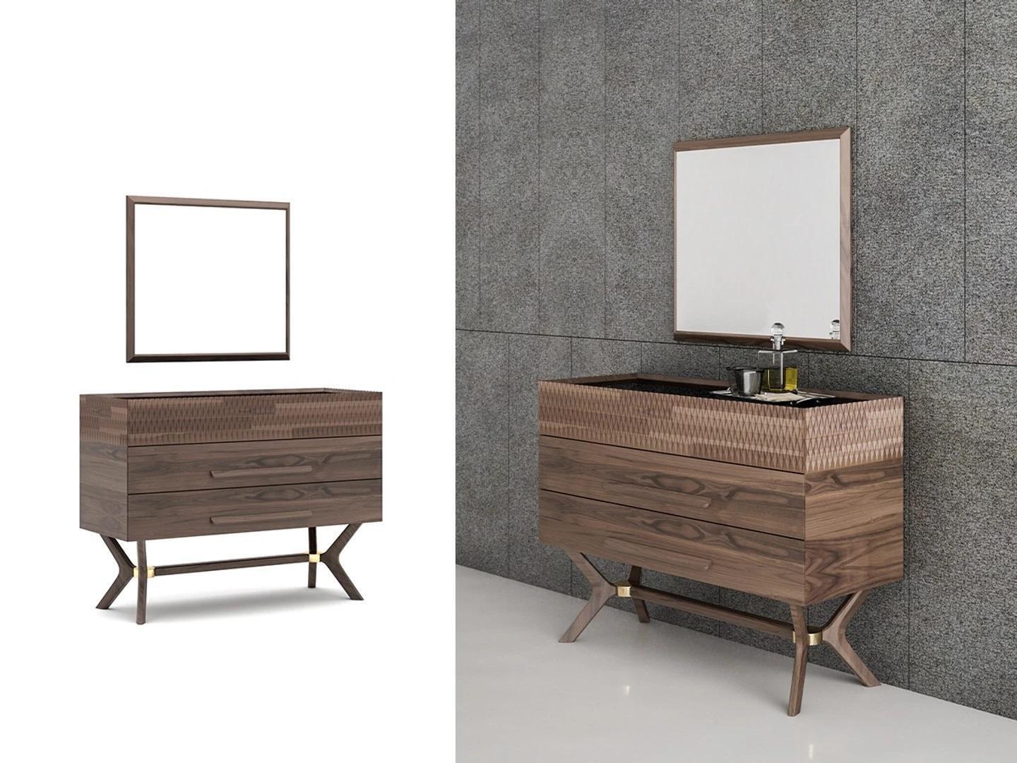 Luxury chest of drawers with mirror bedroom style modern wooden cabinet design