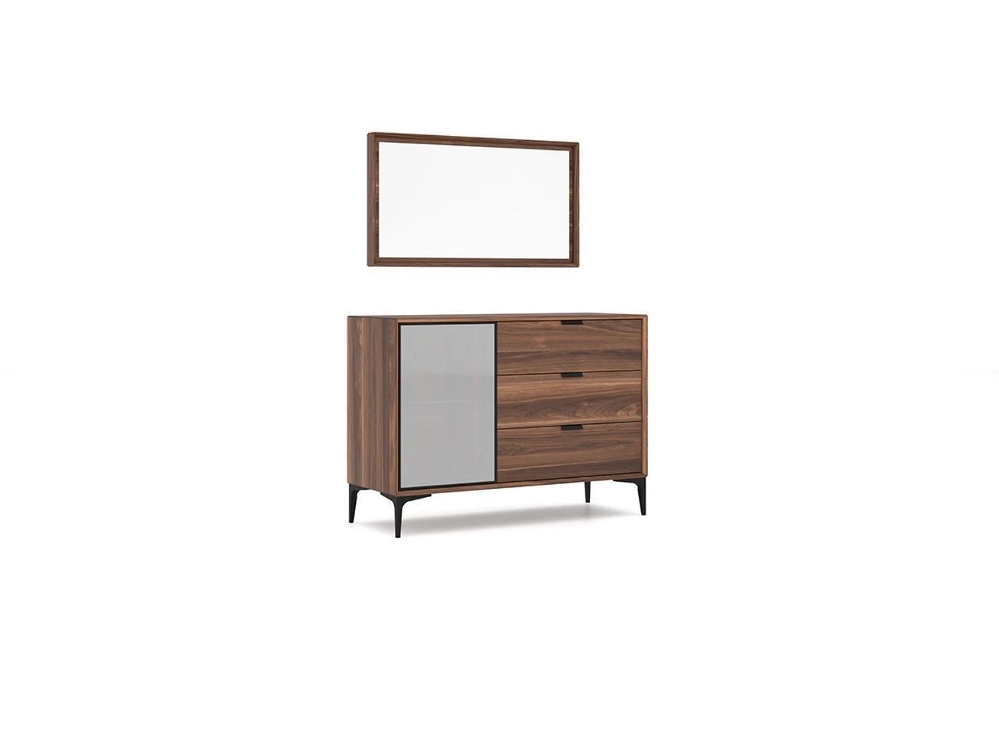 Modern design furniture bedroom brown chest of drawers with mirror luxury