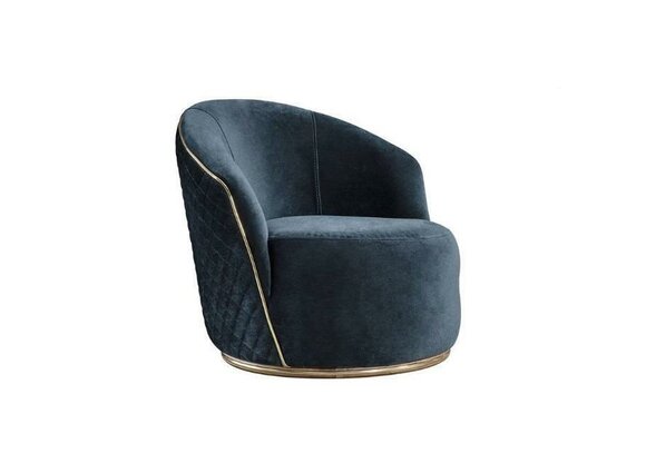 Luxury armchair upholstered relax lounge club furniture design armchair blue new