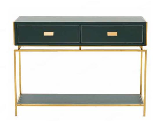 Console table green living room furniture wood stainless steel furniture luxury sideboard