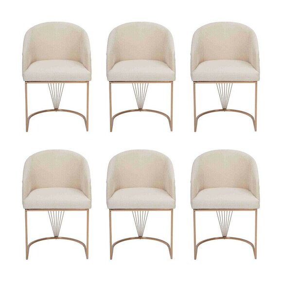 Group set of chairs 6x chair set textile upholstery seat stainless steel dining room new