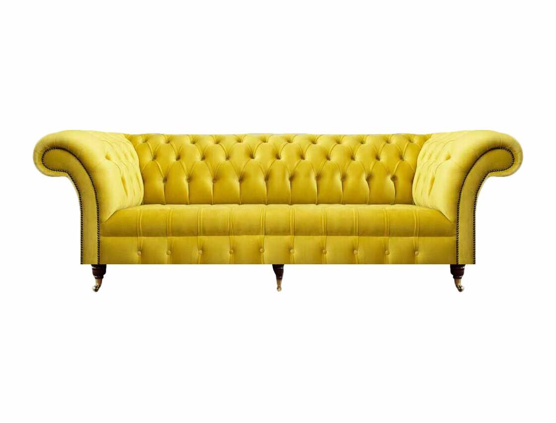 Design Modern Textile Sofa Three Seater Couch Furniture Chesterfield Furnishings