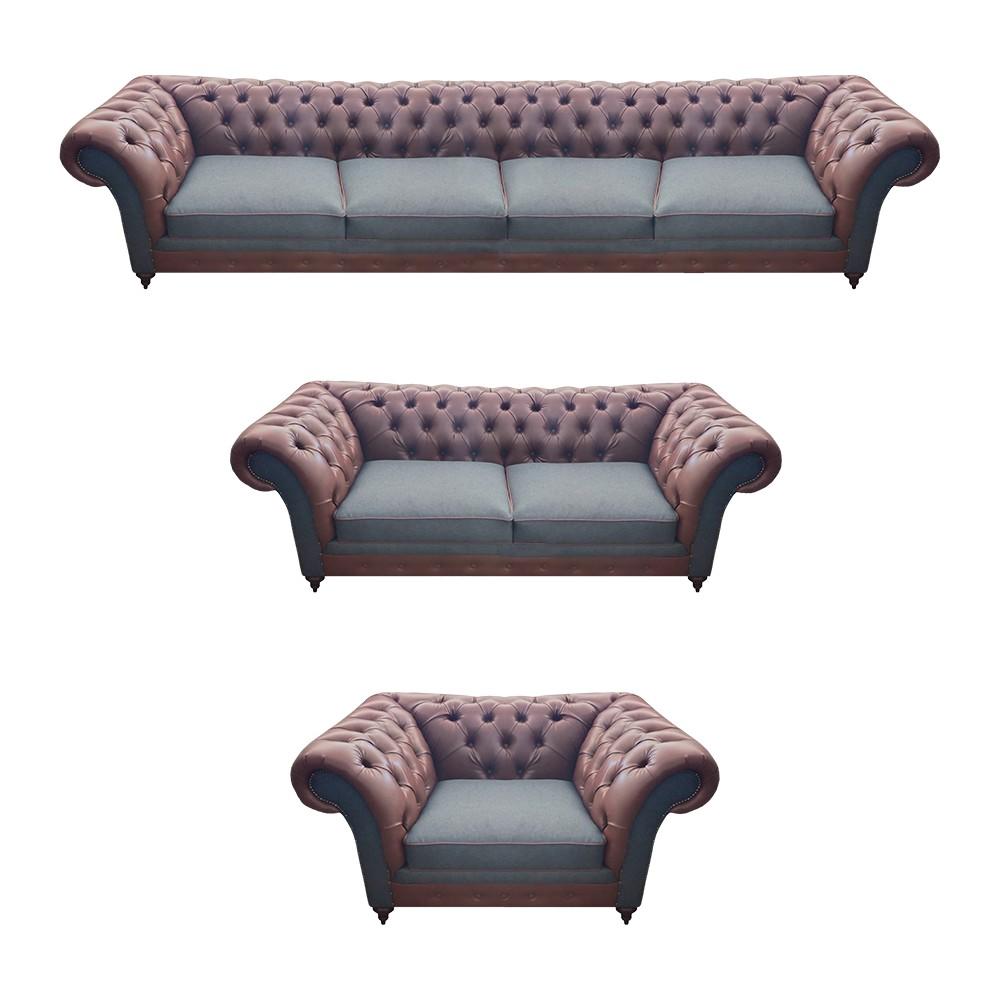 Complete sofas couches 3 pieces living room Chesterfield luxury furniture armchairs