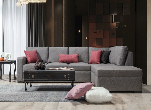 Living Room Upholstered Furniture Luxury Corner Sofa L Shape Modern Design Sofa Couch