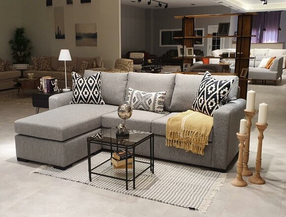 Corner Sofa L-Shape Gray Upholstery Furniture Living Room Sofa Couch Design Furnishings