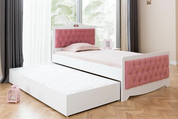 White single bed Designer children\'s room furniture Bedroom wooden bed