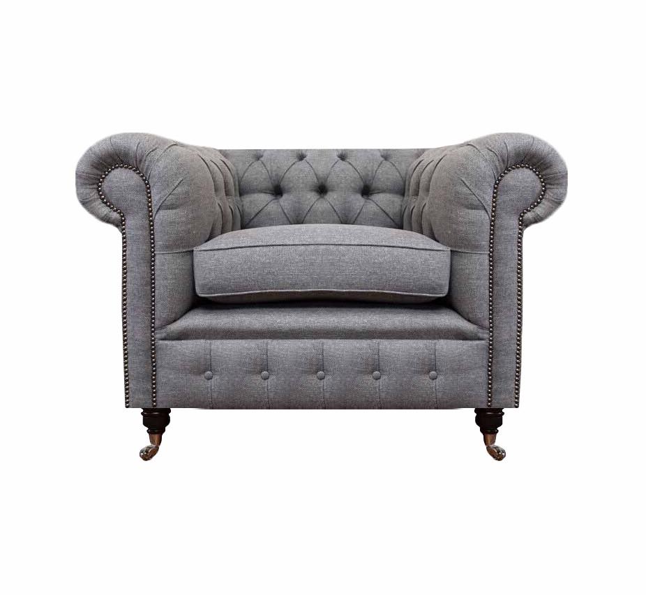 Living room armchair luxury upholstery fabric Chesterfield textile seat new furnishings