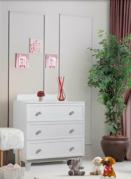 Modern wooden chest of drawers white wooden furniture stylish children\'s room new furnishing