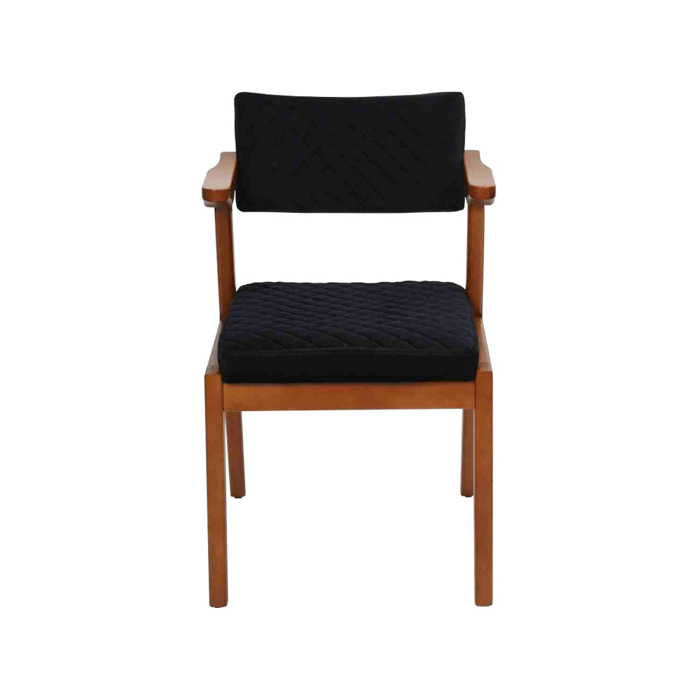 Black-Brown Single Seater With Armrests Designer Dining Chairs