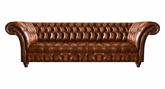 Chesterfield Leather Sofa Brown Faux Leather Couch Designer Fine Seating