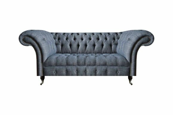 Stylish Chesterfield Sofas Grey Three Seater Upholstered 3 Seater Couch