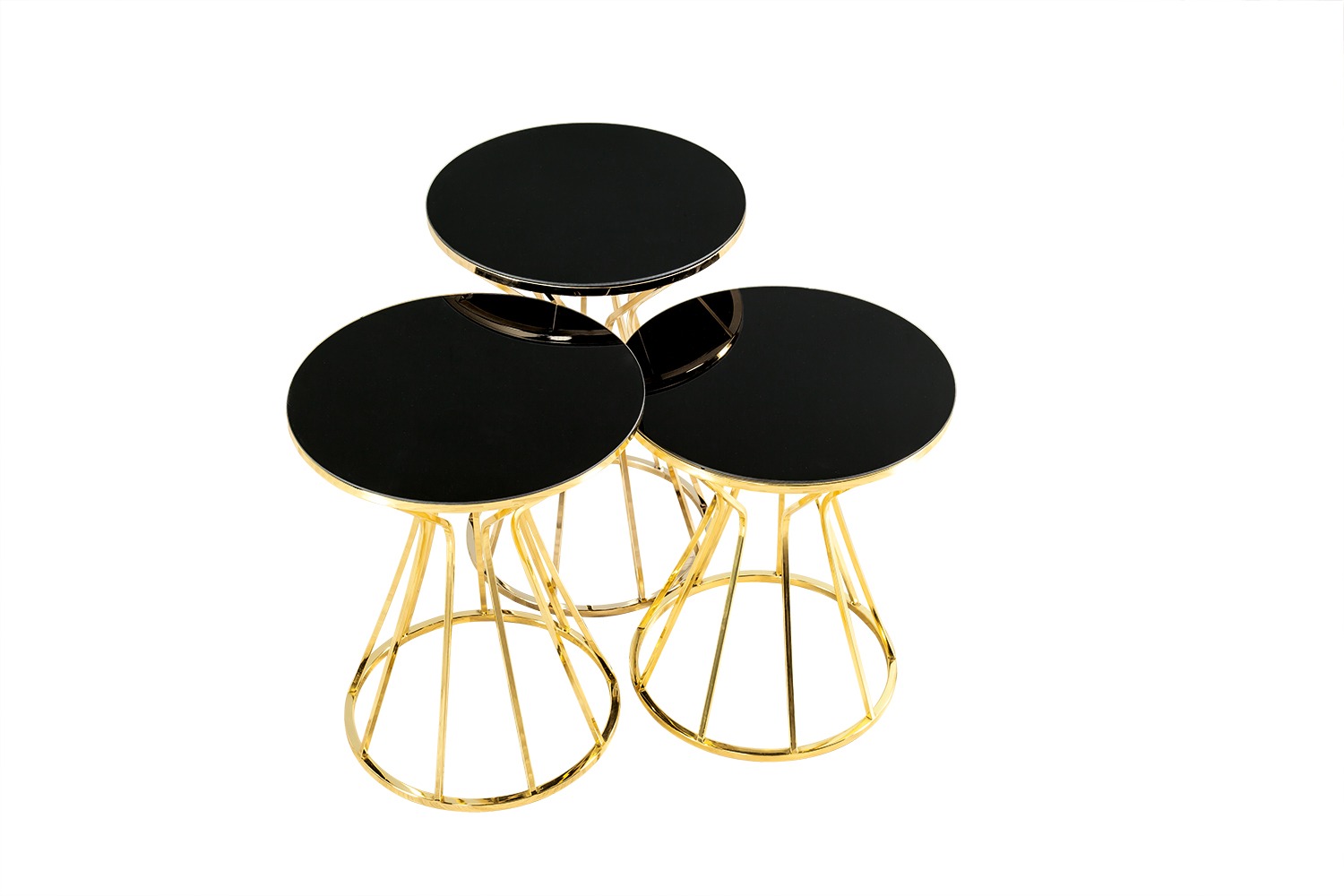 Group side tables coffee tables sofa tables 3pcs coffee tables gold