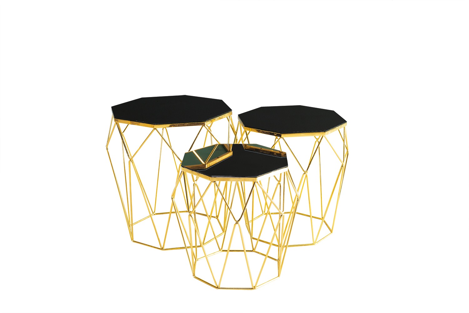 Side tables Complete coffee tables Sofa tables 3-piece coffee tables Gold