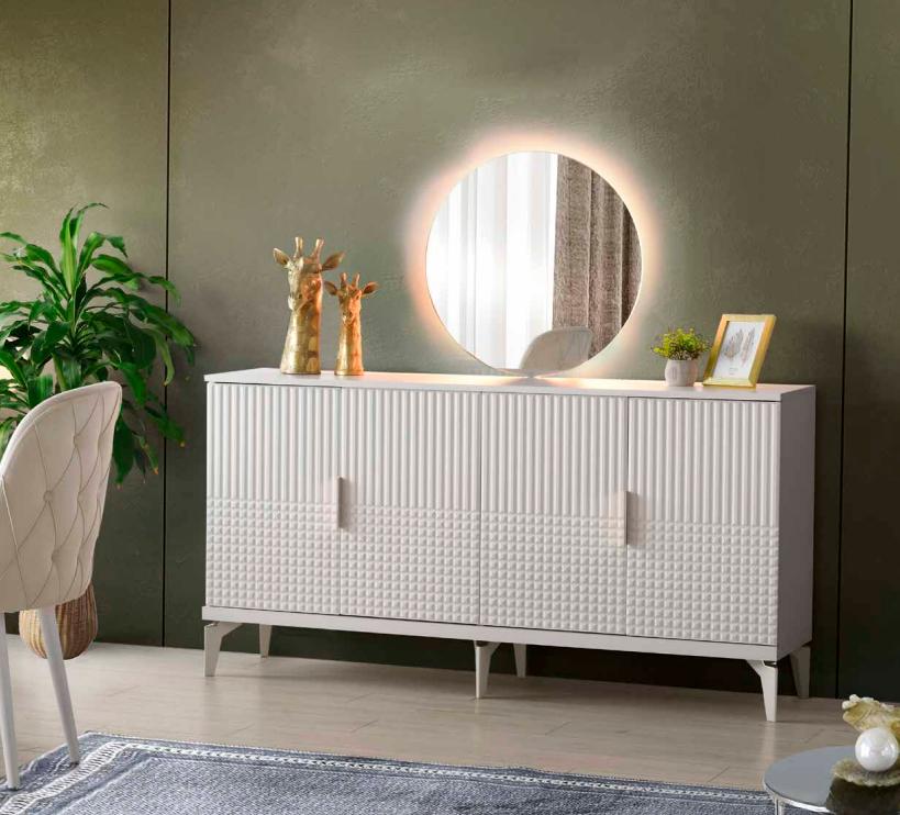 White Sideboard Designer Dining Room Sideboard Luxury Stylish Wooden Chest of Drawers