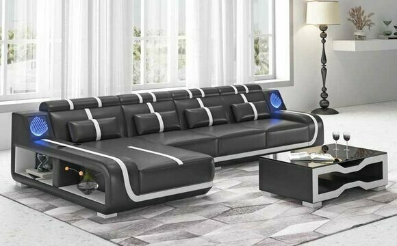 Design corner sofa couch L shape lounger black leather sofa sofas sofa couches