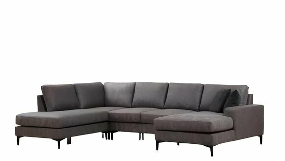 Grey Designer Sofa Modern Living Room Fabric Couch Designer U-Shaped Furniture