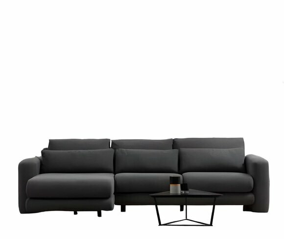 Schwarze Wohnzimmer Couch Modernes L-Form Polster Sofa Designer Möbel