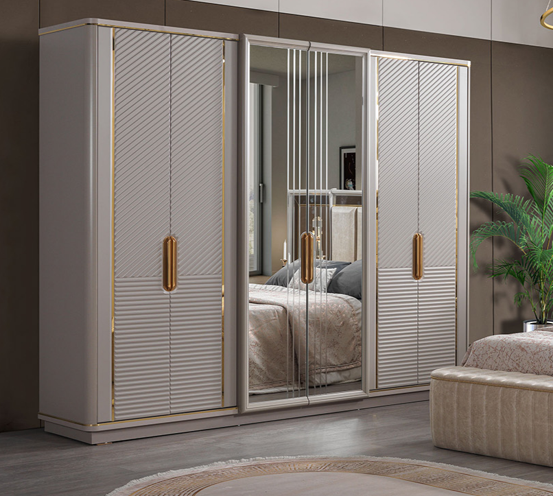 Exclusive Wardrobe Modern Rectangular Desin Style Bedroom Unicoloured Mirror