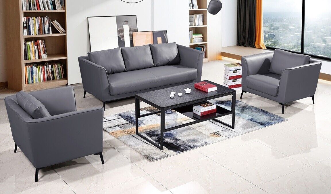 Imitation leather sofa set 3+1+1 seater set upholstered sofa immediately