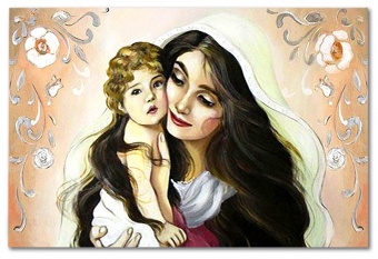 Mother and Child Handmade Oil Paintings Canvas Oil Painting Picture G119345