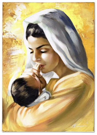 Mother with child handwork oil paintings canvas oil painting picture G119380