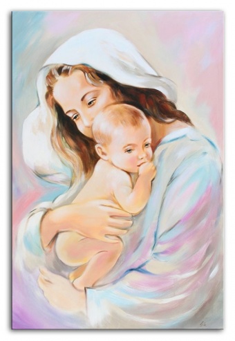 Madonna and Child Handcrafted Oil Paintings Canvas Oil Painting Picture G02033