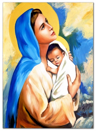 Mary with the Child Jesus Handwork Oil Paintings Canvas G119332