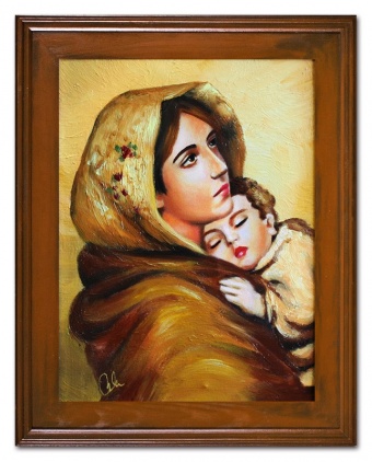 Mother and Child Craft Oil Paintings Canvas Oil Painting Image G16040