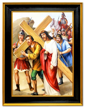 The Cross Bearing of Christ Handwork Oil Paintings Canvas G119923