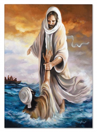 Jesus and the Fisherman Handcrafted Oil Paintings Canvas Oil Painting G119445