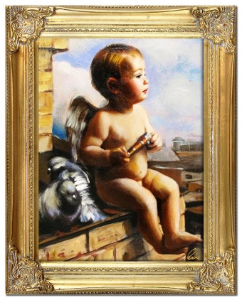 Angel child handmade oil paintings canvas oil painting picture images G05341