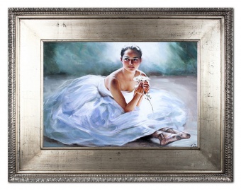 Ballerina in White Handmade Oil Paintings Canvas Oil Painting G107600