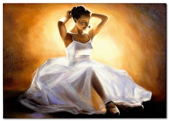 Ballerina in White Handcrafted Oil Paintings Canvas Oil Painting G119231