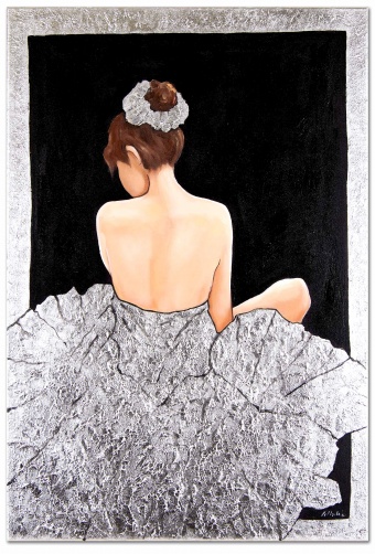 Back view of a ballerina handmade oil paintings canvas G118842