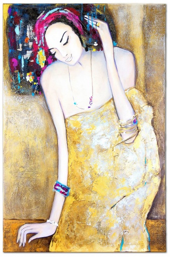 Elegance in Gold Handmade Oil Paintings Canvas Oil Painting Picture G118527