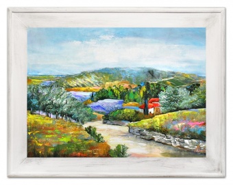 Landscape with red roof handmade oil paintings canvas G14974