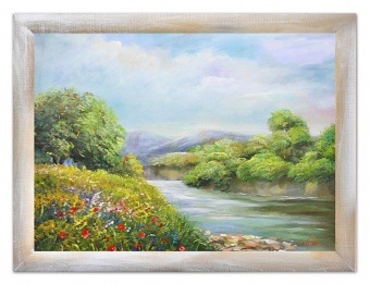 River landscape handmade oil paintings canvas oil painting picture G15427