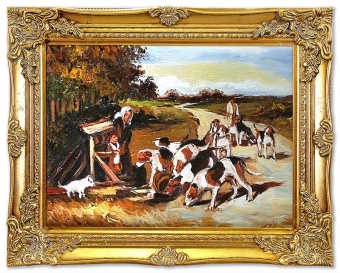 The Dog Catchers Handcrafted Oil Paintings Canvas Oil Painting Picture G04140