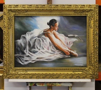 Ballerina in Silent Handwork Oil Paintings Canvas Oil Painting G118387