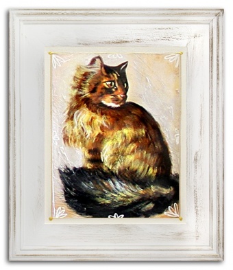 "Seated Cat" Handwork Oil Paintings Canvas Oil Painting Picture G15535