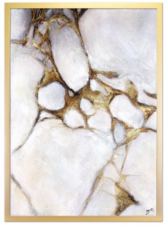 "White and Gold" Handcrafted Oil Paintings Canvas Oil Painting Picture G118414