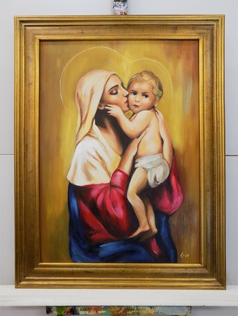 Madonna with Child Handcrafted Oil Paintings Canvas Oil Painting Image G118051