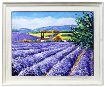 Lavender field Handicraft Oil paintings Paintings Canvas Oil painting Picture G120164