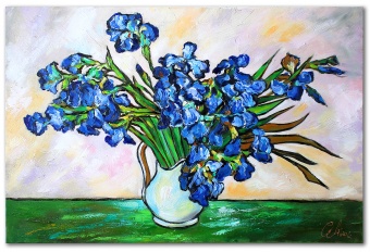 Blue Flowers Handcrafted Oil Paintings Canvas Oil Painting Picture G16508