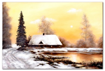 Winter landscape Handcrafted oil paintings Canvas oil painting Picture G119073