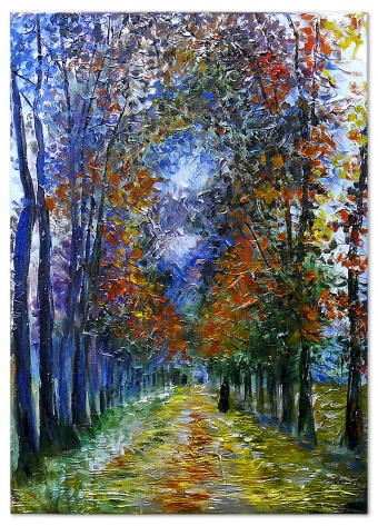 Autumn path handwork oil paintings canvas oil painting picture images G120143