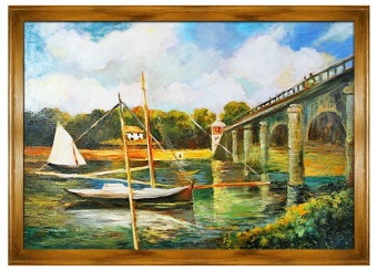 River landscape with bridge handcrafted oil paintings canvas G94782