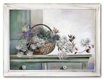 Flower basket handmade oil paintings canvas oil painting picture images G06405